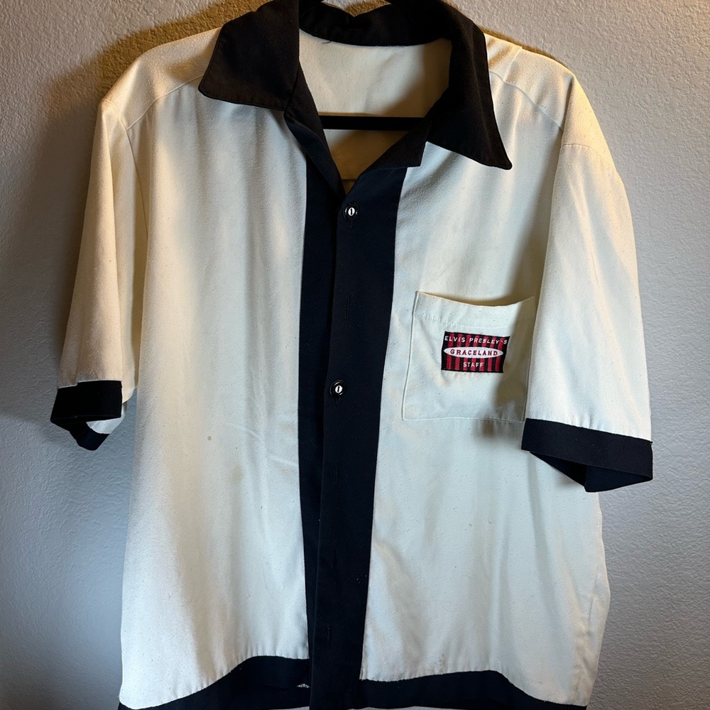 VINTAGE 1990s Elvis Presley’s Graceland Bowling Shirt Size M/L